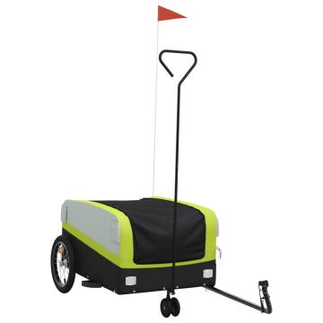 Bike Trailer Black & Green - 45 kg Iron Cargo Trailer