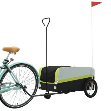 Bike Trailer Black & Green - 45 kg Iron Cargo Trailer