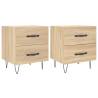 Stylish Sonoma Oak Bedside Cabinets - 2 pcs Set