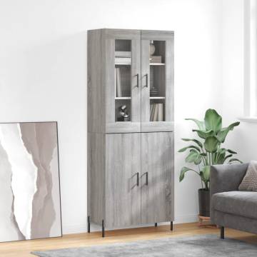 Highboard Grey Sonoma 69.5x34x180 cm - Stylish Storage Solution