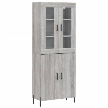 Highboard Grey Sonoma 69.5x34x180 cm - Stylish Storage Solution