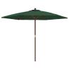 Garden Parasol with Wooden Pole Green - 299x240 cm | HipoMarket