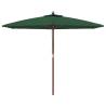 Garden Parasol with Wooden Pole Green - 299x240 cm | HipoMarket