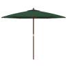 Garden Parasol with Wooden Pole Green - 299x240 cm | HipoMarket