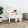 Dog Bed White 55.5x53.5x60 cm Solid Wood Pine Colour white Size 55.5 x 53.5 x 60 cm 