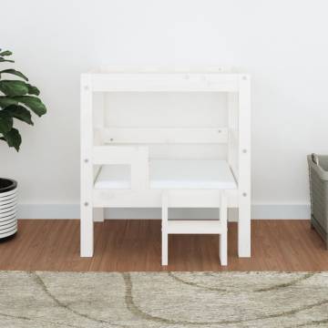 Stylish Dog Bed in White | Solid Pine Wood 55.5x53.5x60 cm