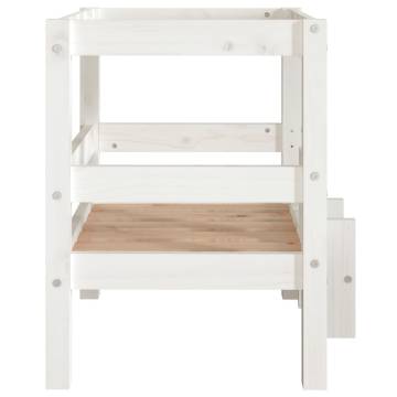 Stylish Dog Bed in White | Solid Pine Wood 55.5x53.5x60 cm