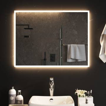 Stylish 80x60 cm LED Bathroom Mirror - IP65 Waterproof