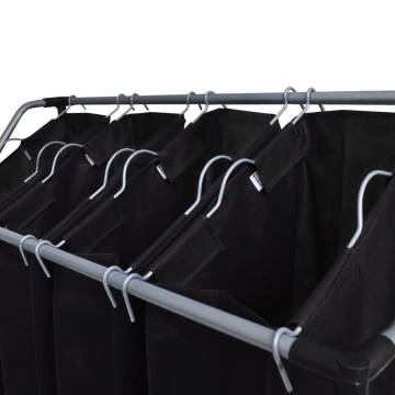 Laundry Sorter with 4 Bags - Black & Grey | HipoMarket UK