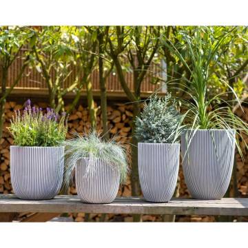 Capi Planter Groove 43x41 cm Ivory - Eco-Friendly Design