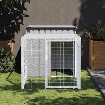 Chicken Cage with Run Light Grey 110x201 cm - Durable & Versatile