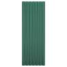 Roof Panels 12 pcs - Powder-coated Steel Green 100x36 cm