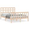 Solid Wood Double Bed Frame with Headboard - Hipo Market