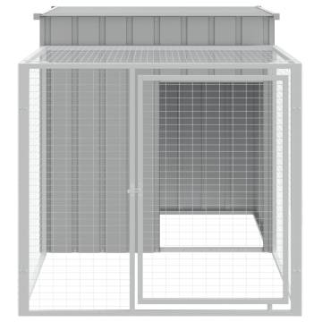 Chicken Cage with Run Light Grey 110x201 cm - Durable & Versatile