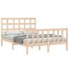 Solid Wood Double Bed Frame with Headboard - Hipo Market