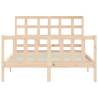 Solid Wood Double Bed Frame with Headboard - Hipo Market