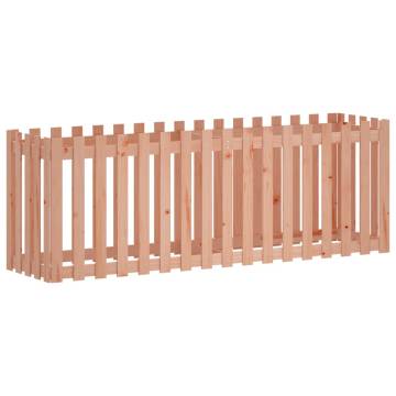 Garden Raised Bed with Fence - Solid Douglas Wood 200x50x70 cm