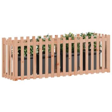 Garden Raised Bed with Fence - Solid Douglas Wood 200x50x70 cm