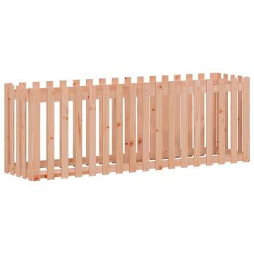 Garden Raised Bed with Fence - Solid Douglas Wood 200x50x70 cm