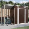 Garden Shed with Extended Roof Brown 277x110.5x181 cm Steel Colour brown Quantity in Package 1 