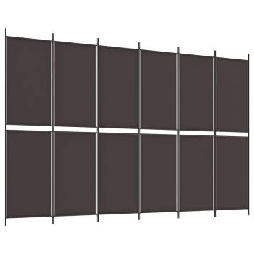 6-Panel Brown Room Divider - Privacy & Versatile Design