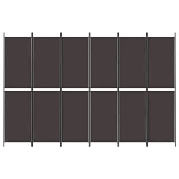 6-Panel Brown Room Divider - Privacy & Versatile Design