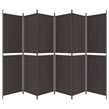 6-Panel Brown Room Divider - Privacy & Versatile Design