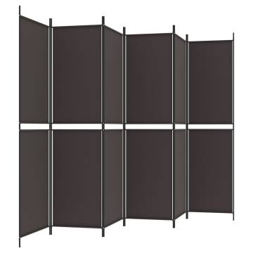 6-Panel Brown Room Divider - Privacy & Versatile Design