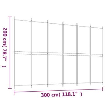 6-Panel Brown Room Divider - Privacy & Versatile Design