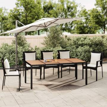 Stylish Garden Table with Wooden Top - Durable & Weather Resistant