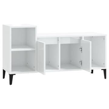 High Gloss White TV Cabinet - Modern Design & Ample Storage