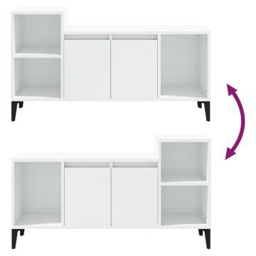 High Gloss White TV Cabinet - Modern Design & Ample Storage