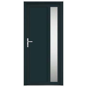 Elegant Front Door Anthracite 98x208 cm PVC | Hipo Market