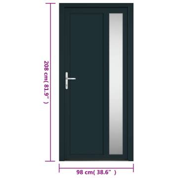 Elegant Front Door Anthracite 98x208 cm PVC | Hipo Market