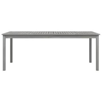 Garden Table Grey 200x100 cm - Solid Wood Acacia