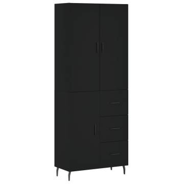 Stylish Highboard Black 69.5x34x180 cm - Hipomarket