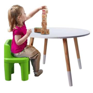 H&S Collection Children's Table 60x41 cm - White & Brown