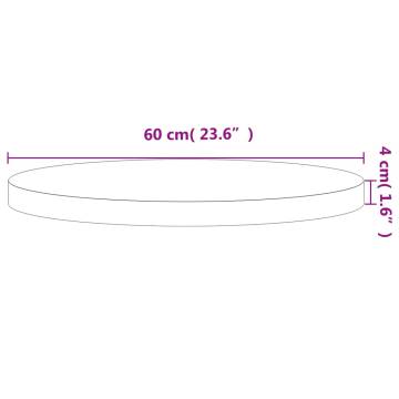 Table Top Ø60x4 cm Round Solid Beech Wood - HipoMarket