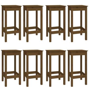 9 Piece Honey Brown Solid Wood Pine Bar Set - Hipomarket