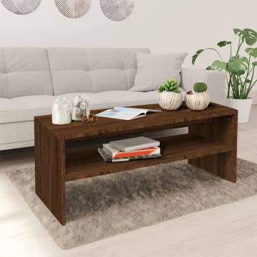 Elegant Brown Oak Coffee Table - 100x40x40 cm | HipoMarket