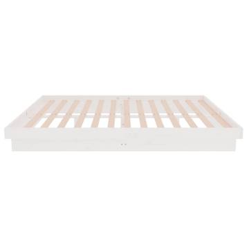 White Solid Pine Bed Frame 140x190 cm - Rustic Charm