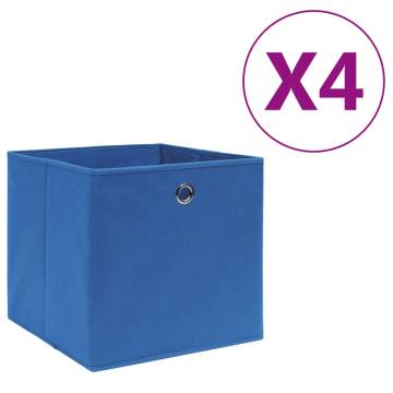 Stylish Blue Storage Boxes - 4 pcs Non-woven Fabric | HipoMarket