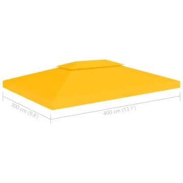 2-Tier Gazebo Top Cover 4x3m - Durable Yellow Canopy