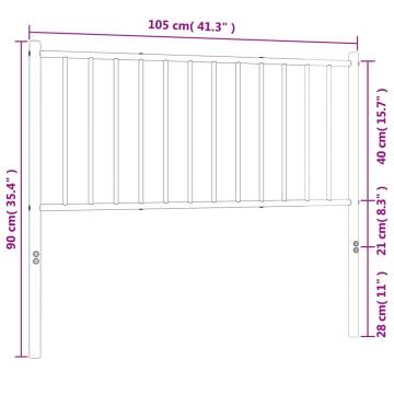 Stylish White Metal Headboard 100 cm - Hipomarket UK