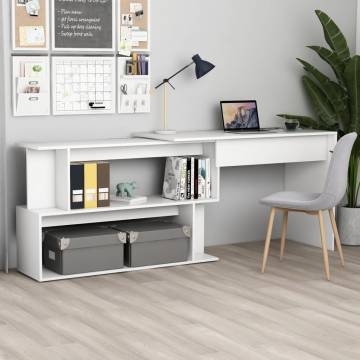 Corner Desk White 200x50 cm | Stylish & Functional Workstation