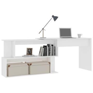 Corner Desk White 200x50 cm | Stylish & Functional Workstation