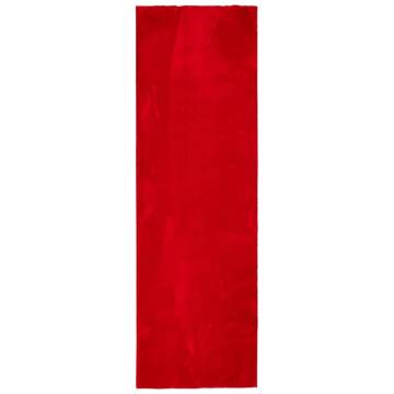 Rug HUARTE Short Pile Soft & Washable Red 80x250 cm