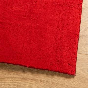 Rug HUARTE Short Pile Soft & Washable Red 80x250 cm