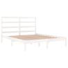 White Solid Wood Pine Bed Frame 140x190 cm - Modern Design