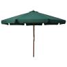 Outdoor Parasol with Wooden Pole 330 cm Green Colour green Quantity in Package 1 